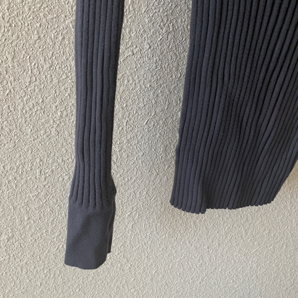 LOFT Charcoal Ribbed Knit Top - Picture 4 of 5